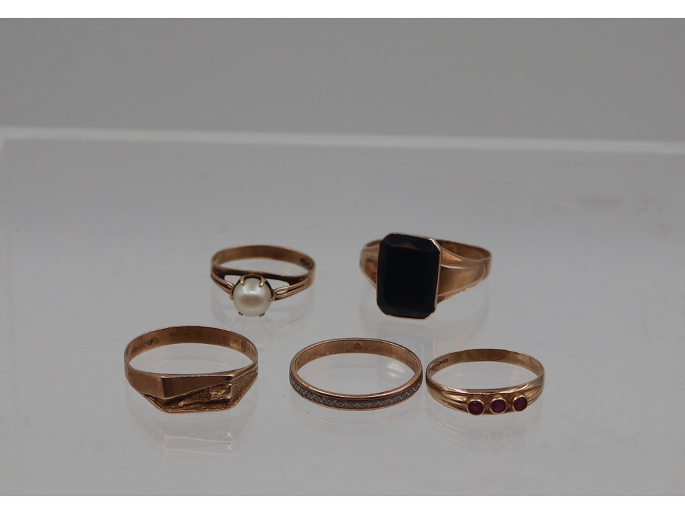 5 sormusta 13,5g/14k