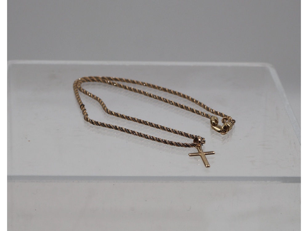 Kaulaketju, risti-riipus 5,48g/14k