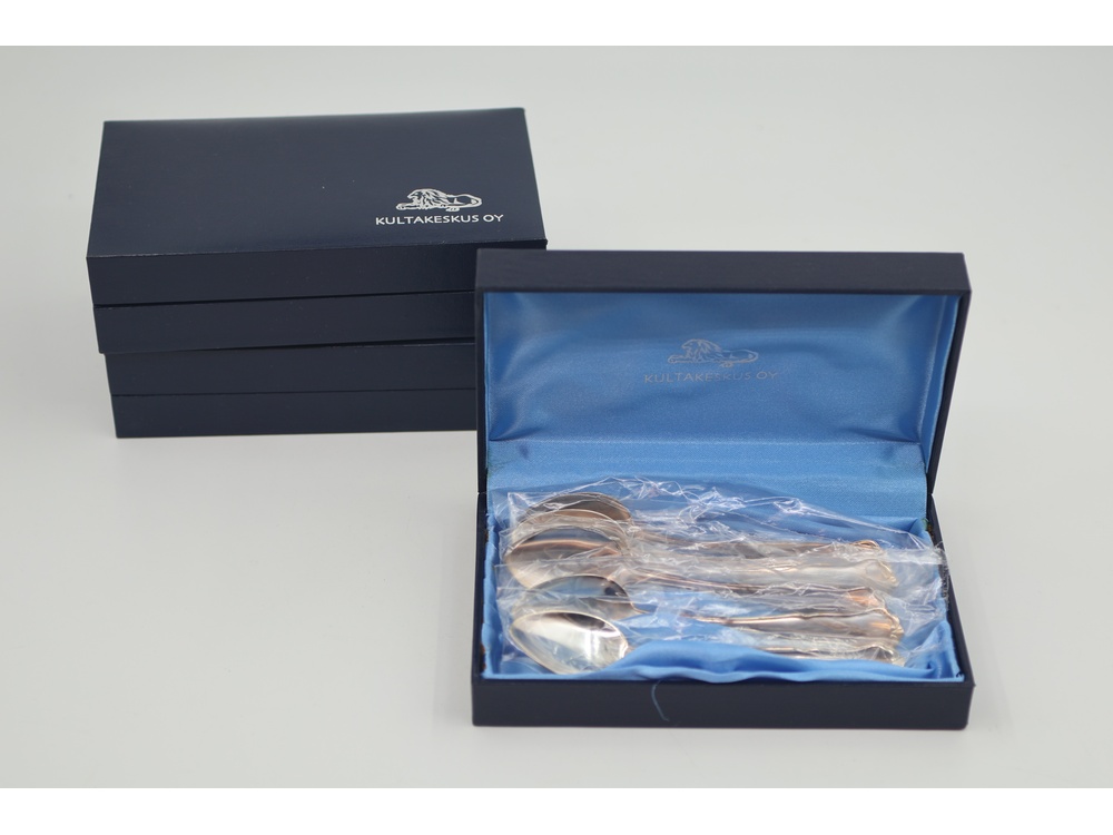 Kahvilusikat Chippendale 18kpl, käyttämättömät ja kaivertamattomat 225,36g/830 hopea