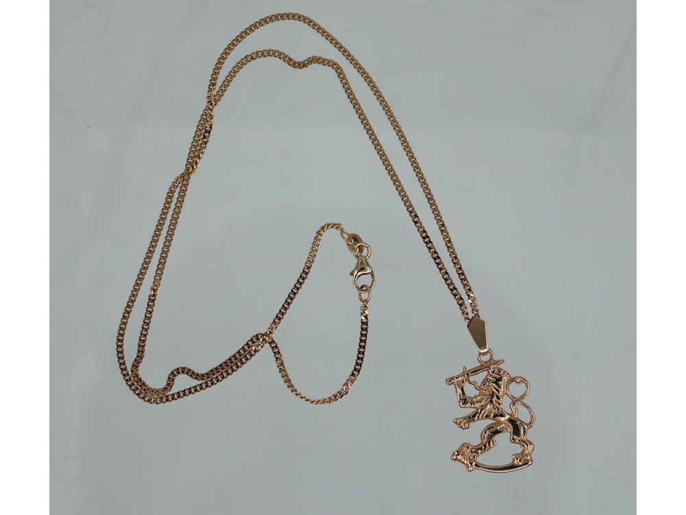 Leijona riipus ja ketju 7,38G/14K