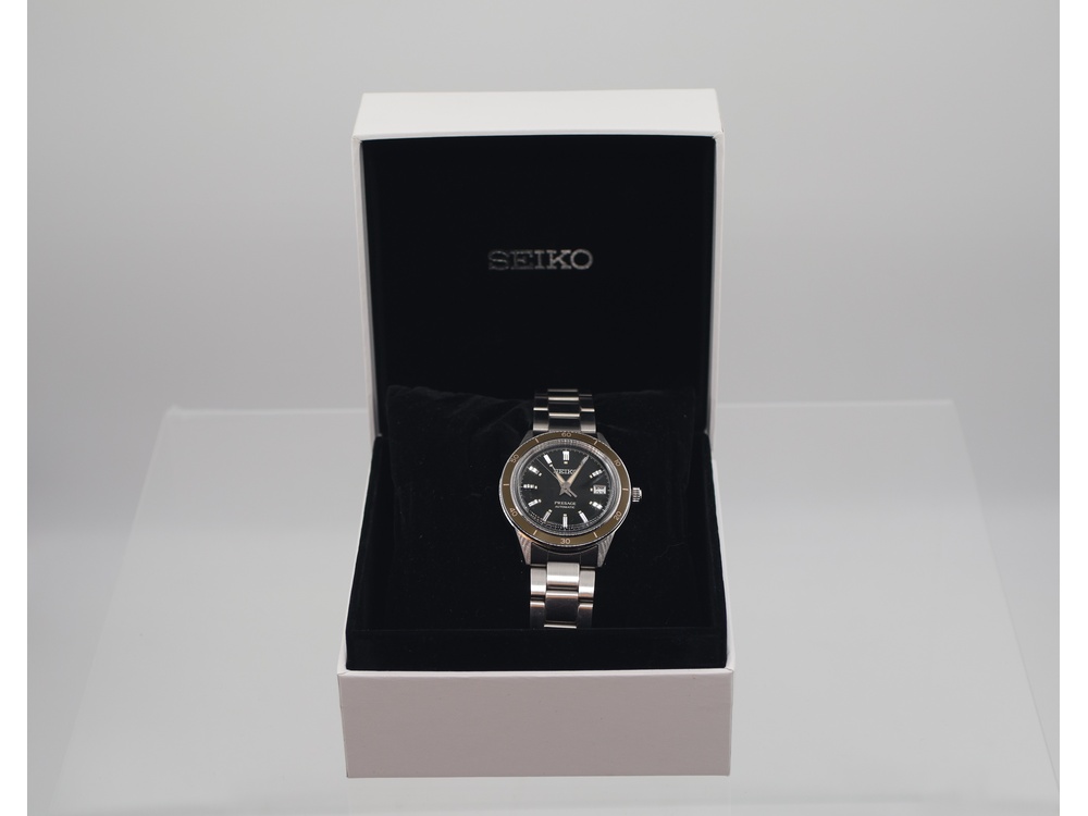 rannekello Seiko Presage 4R35-05AO, automaatti, laatikko, paperit, jatkopalat