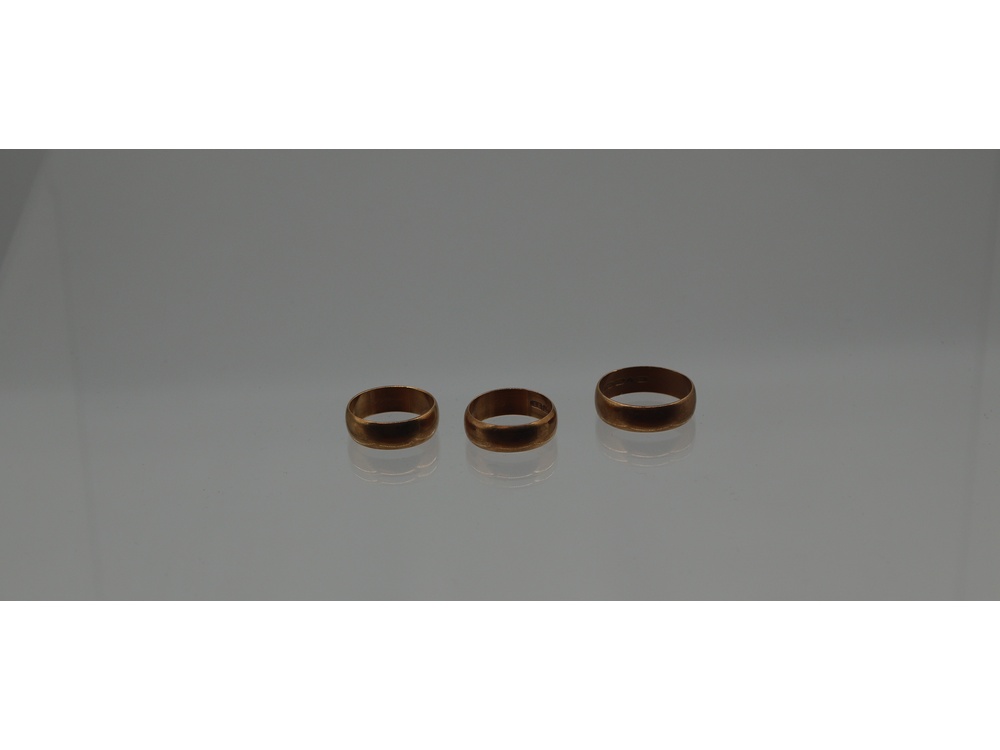 3 Sormusta 18,88G/18k, Koko: 2 kpl18,5 JA 1kpl 20,5