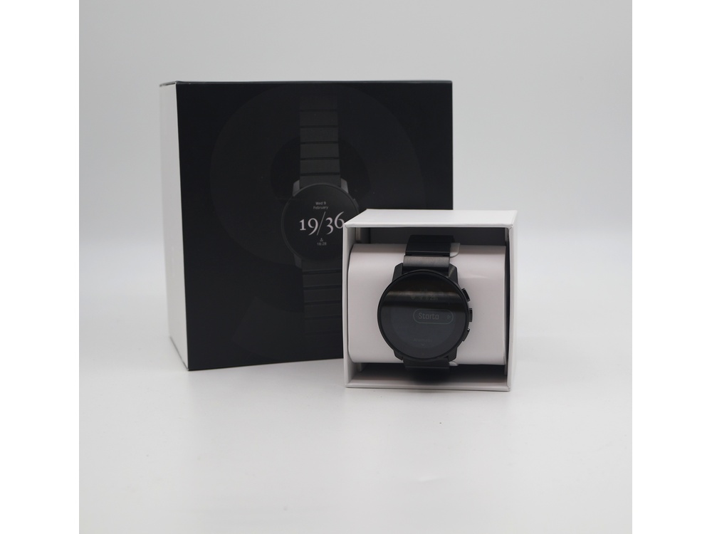 Urheilukello Suunto 9 Peak  Full Titanium Black. Silikoniranneke, laturi, jatkopalat, laatikko.
